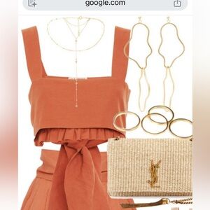 SOLD OUT ULLA JOHNSON CROPPED TOP - terracotta color size 2